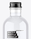 Clear Water Bottle with Metal Screw Cap Mockup