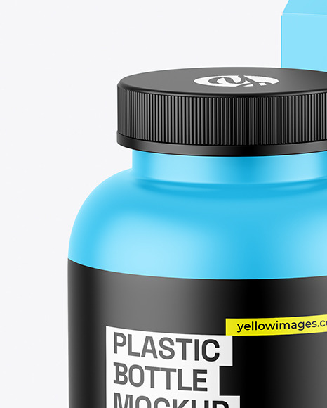 Matte Plastic Bottle & Box Mockup