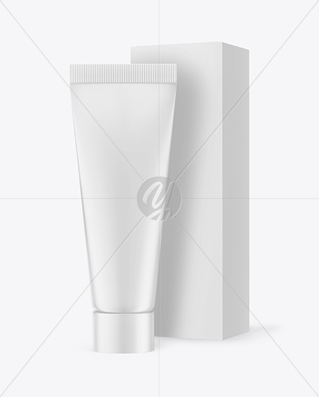 Matte Cosmetic Tube Paper Box With Mockup