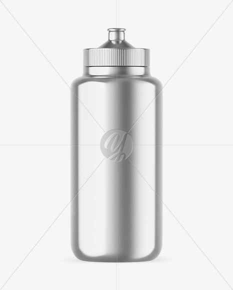 Metallic Sport Bottle Mockup