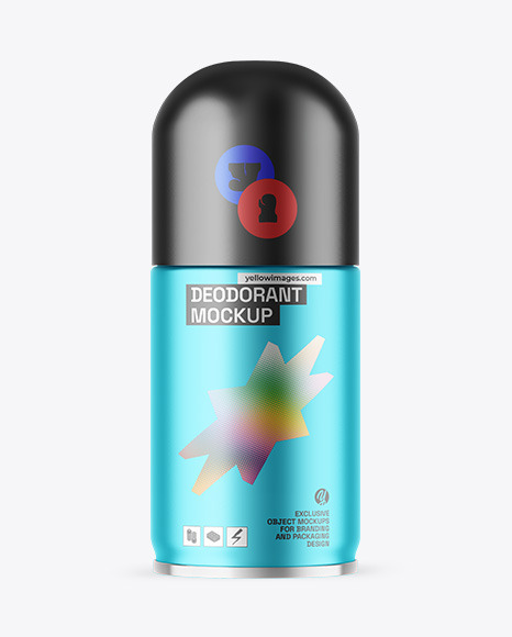 Matte Metallic Deodorant Mockup - Matte bottle mockup