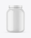 Glossy Protein Jar Mockup