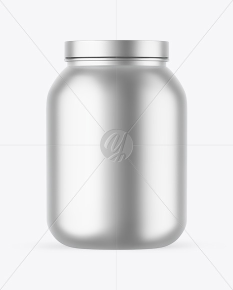 Matte Metallic Protein Jar Mockup Matte Metallic Protein Jar Mockup