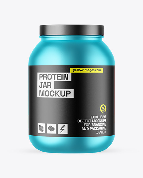 Matte Metallic Protein Jar Mockup