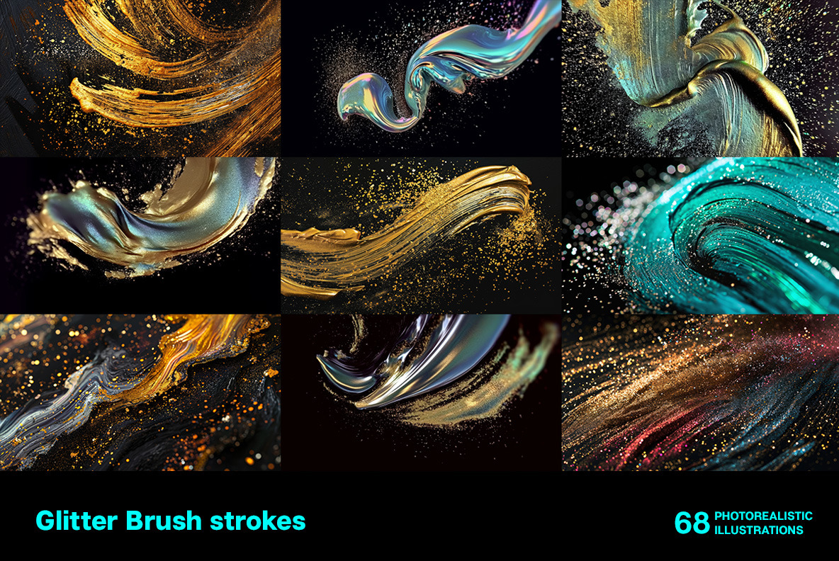 Glitter Brush strokes