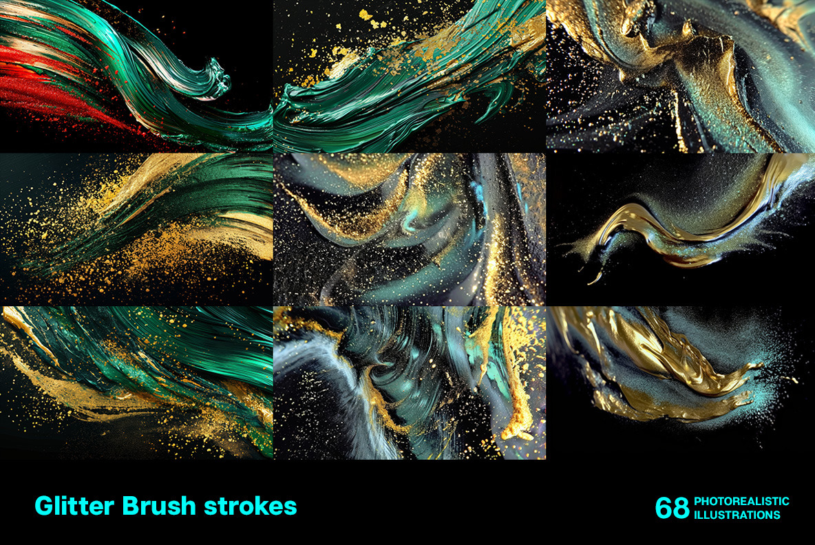 Glitter Brush strokes