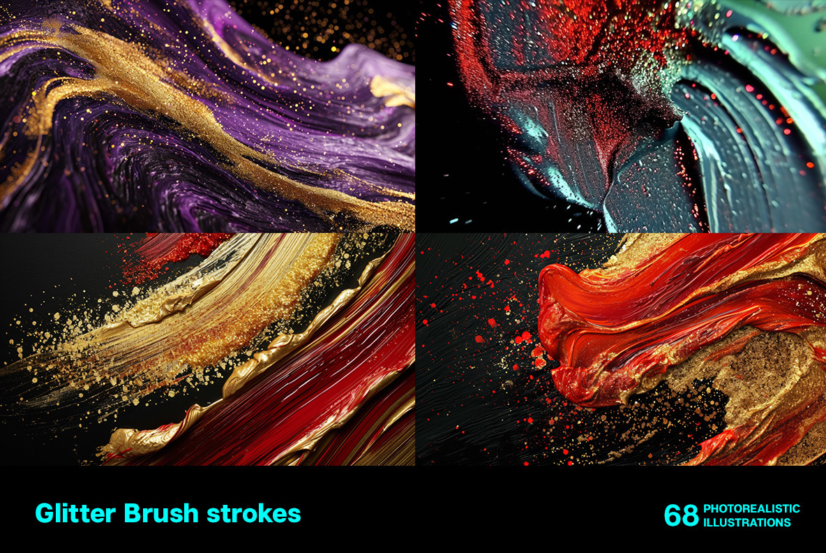 Glitter Brush strokes