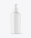 Glossy Cosmetic Bottle with Pump Mockup