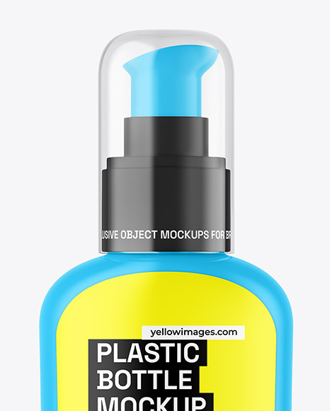 Matte Cosmetic Bottle with Pump Mockup