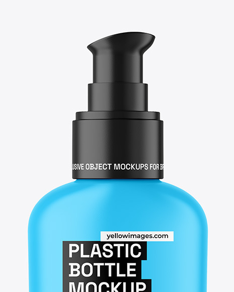 Matte Cosmetic Bottle with Pump Mockup