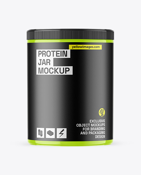 Glossy Protein Jar Mockup