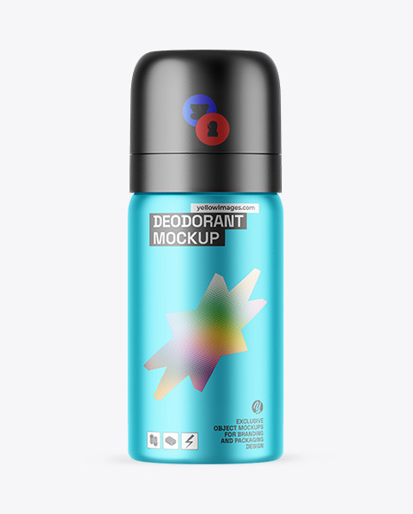 Matte Metallic Deodorant Mockup - Matte bottle mockup