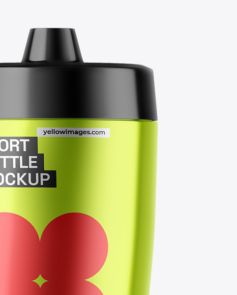 Metallic Sport Bottle Mockup