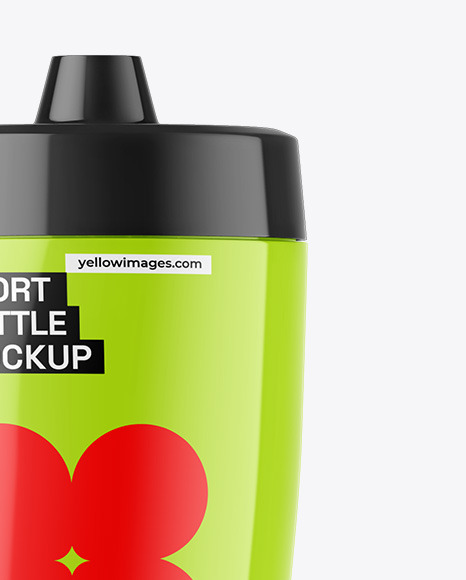 Glossy Sport Bottle Mockup