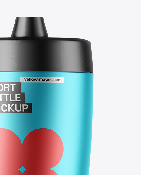 Matte Metallic Sport Bottle Mockup