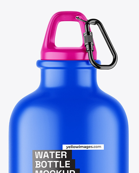 Matte Metallic Water Bottle Mockup
