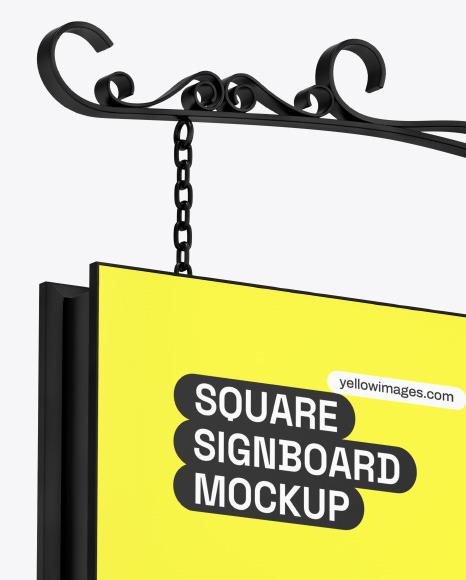 Square Signboard Mockup