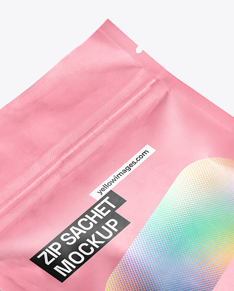 Matte Sachet with Zip Lock Mockup