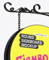 Round Signboard Mockup