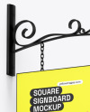 Square Signboard Mockup