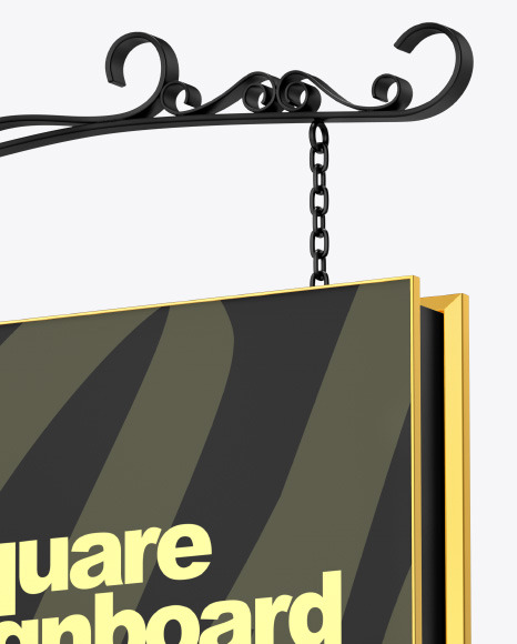 Square Signboard Mockup