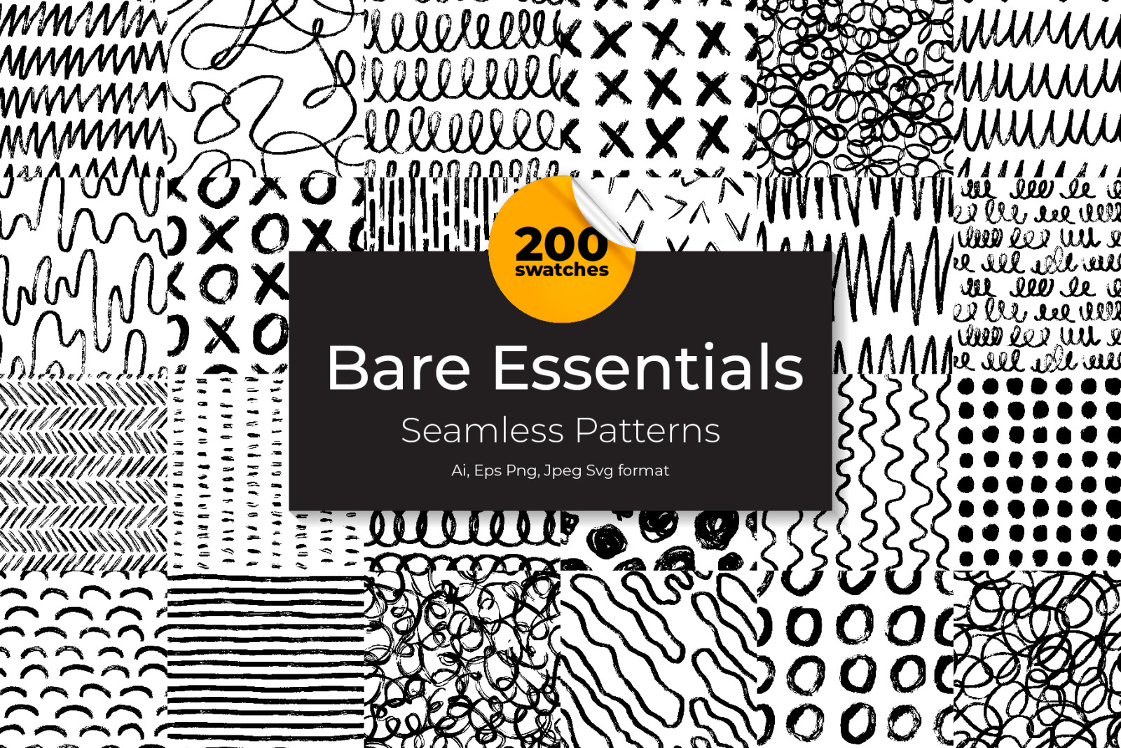 200 Hand Drawn Seamless Patterns