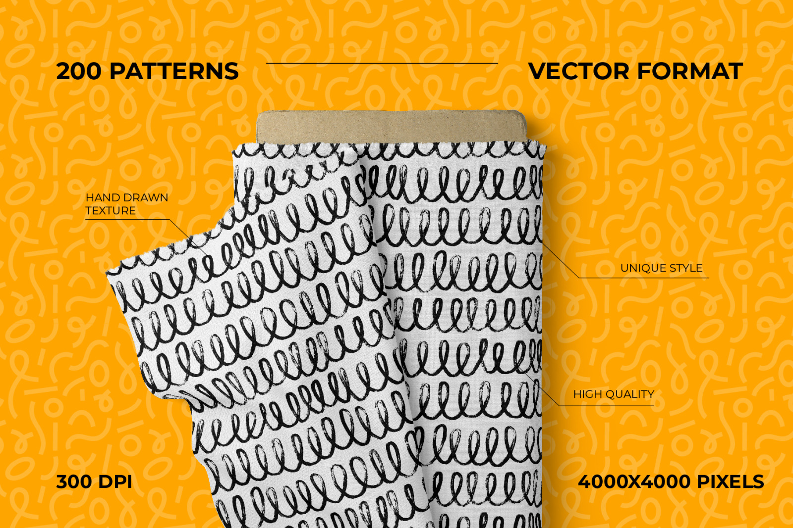 200 Hand Drawn Seamless Patterns