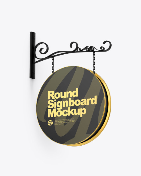 Round Signboard Mockup