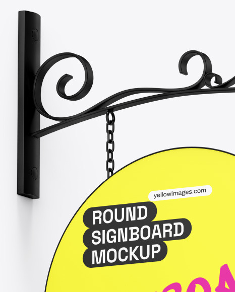 Round Signboard Mockup