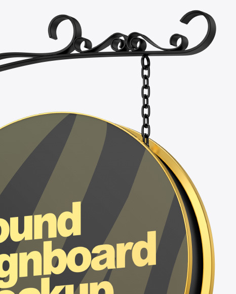 Round Signboard Mockup