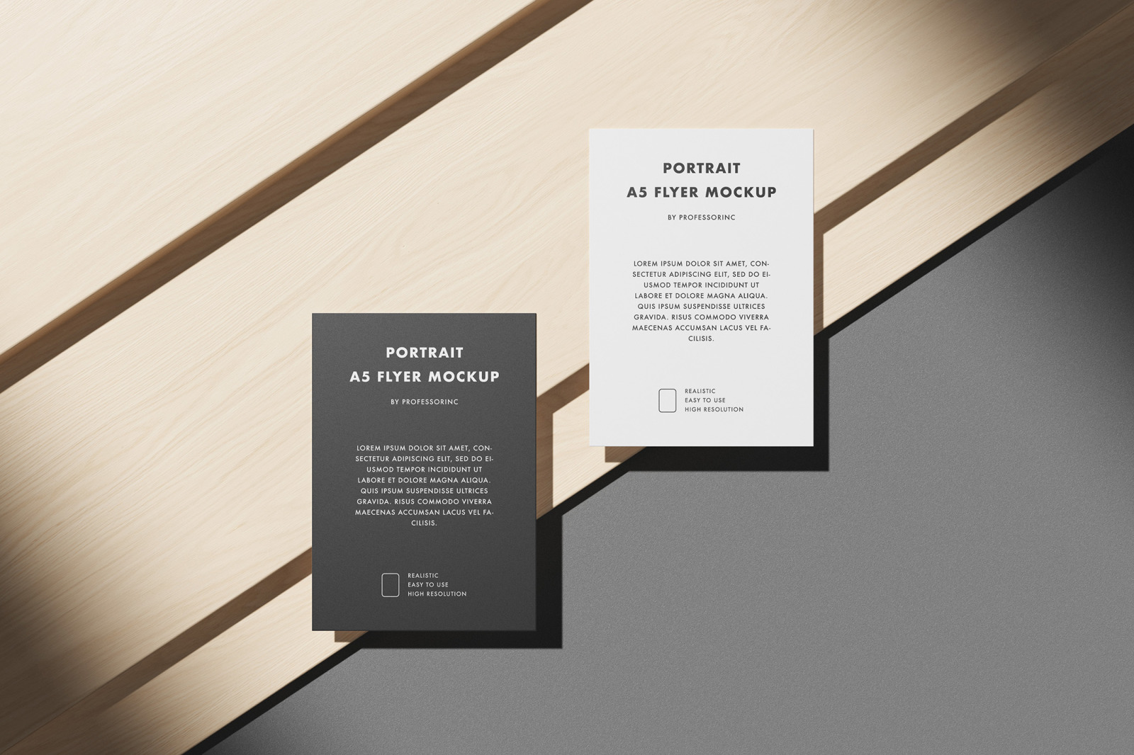 Portrait A5 Flyer Mockup Set Portrait A5 Flyer Mockup Set