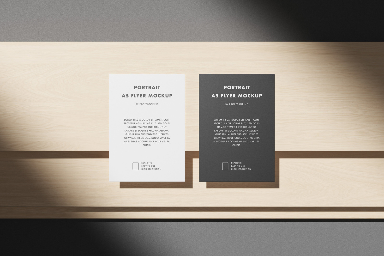 Portrait A5 Flyer Mockup Set Portrait A5 Flyer Mockup Set