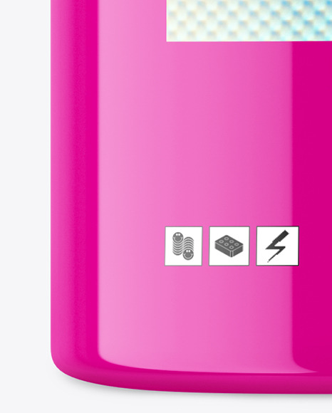 Glossy Metallic Water Bottle Mockup