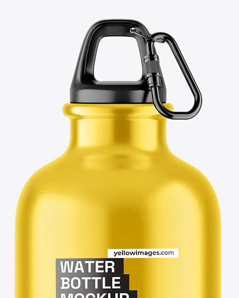 Metallic Textured Water Bottle Mockup