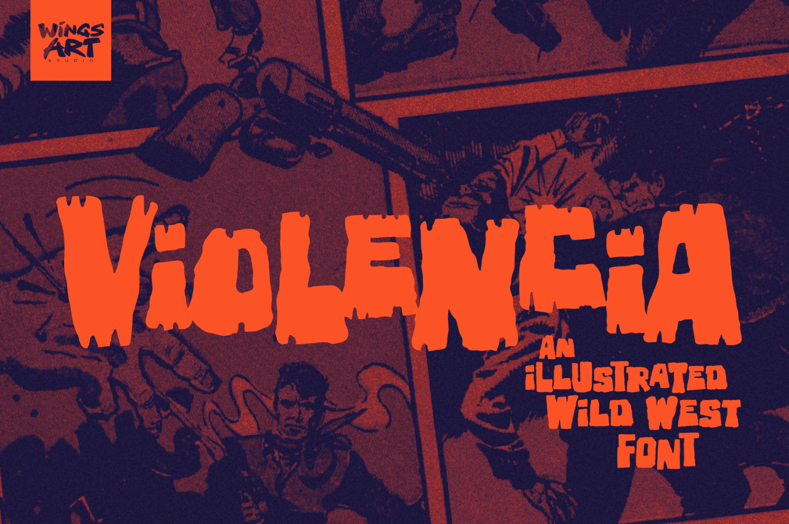 Violencia - An Illustrated Wild West Font Violencia - An Illustrated Wild West Font