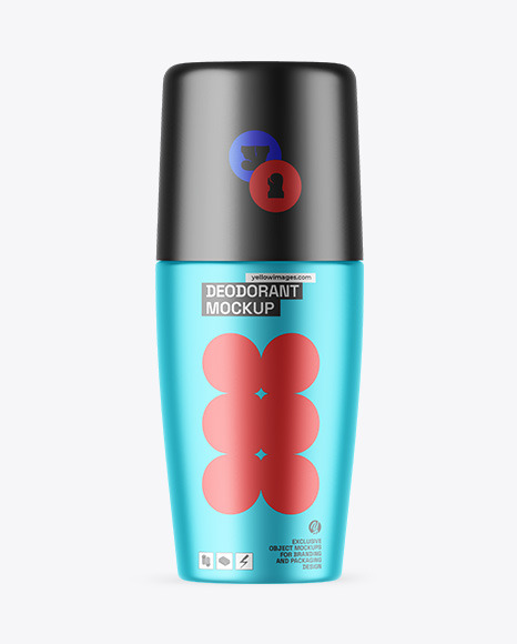 Matte Metallic Deodorant Mockup - Matte bottle mockup
