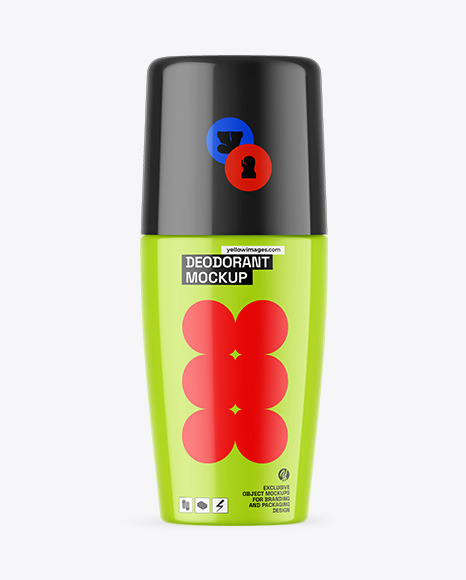Glossy Deodorant Mockup - Cosmetic bottle mockup