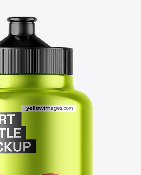 Metallic Sport Bottle Mockup