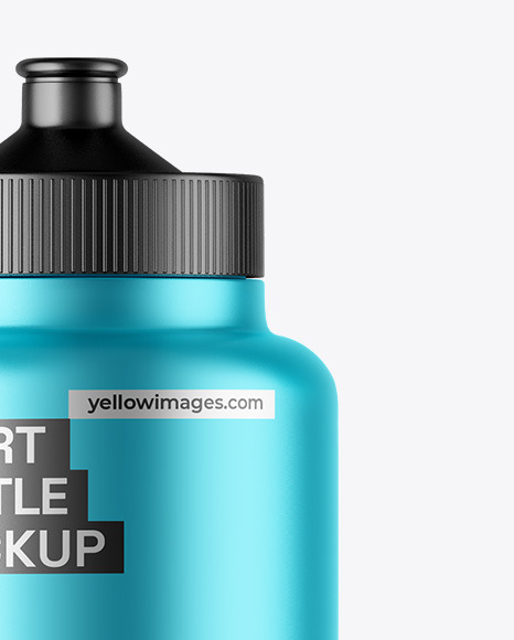 Matte Metallic Sport Bottle Mockup