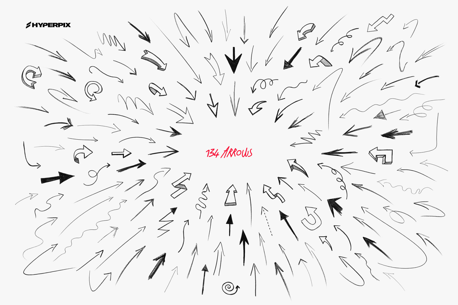 Hyper Hand Drawn - 1000 PNG Elements