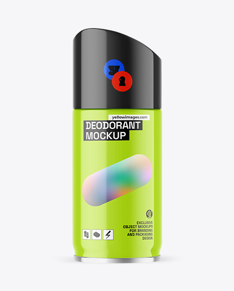 Glossy Deodorant Mockup - Cosmetic bottle mockup