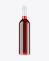Clear Glass Red Wine Bottle Mockup