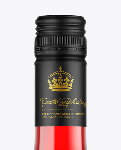 Clear Glass Red Wine Bottle Mockup