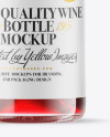 Clear Glass Red Wine Bottle Mockup