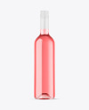 Clear Glass Pink Wine Bottle Mockup