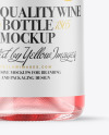 Clear Glass Pink Wine Bottle Mockup