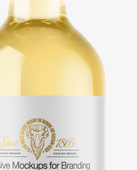 Clear Glass White Wine Bottle Mockup