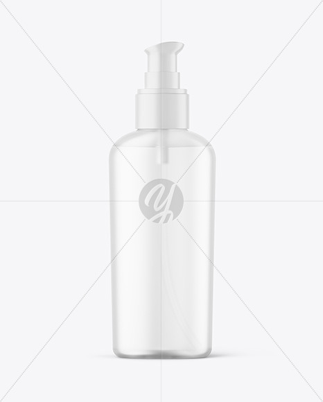 Frosted Cosmetic Bottle with Pump Mockup