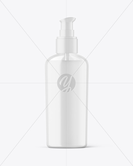 Clear Liquid Soap Bottle with Pump Mockup