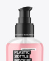 Clear Liquid Soap Bottle with Pump Mockup